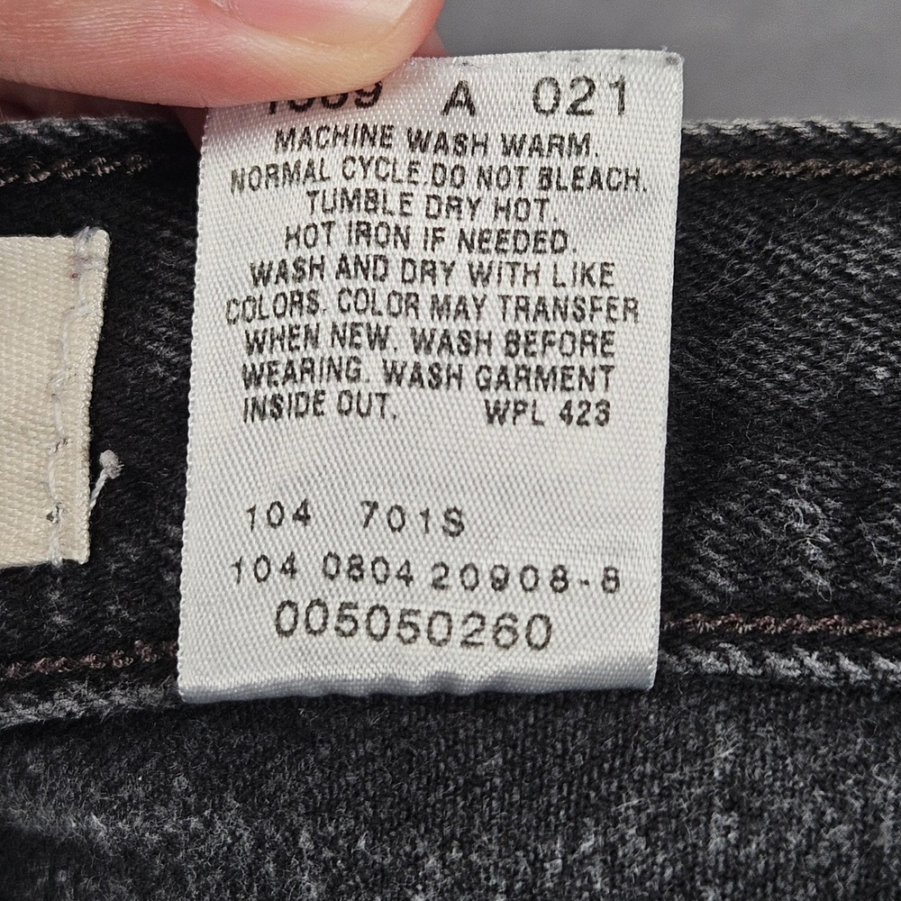 Vintage Levi's 505 Regular Fit Jeans Mens 38x34 (Actual 36x33) Black Denim Y2K - Picture 13 of 14